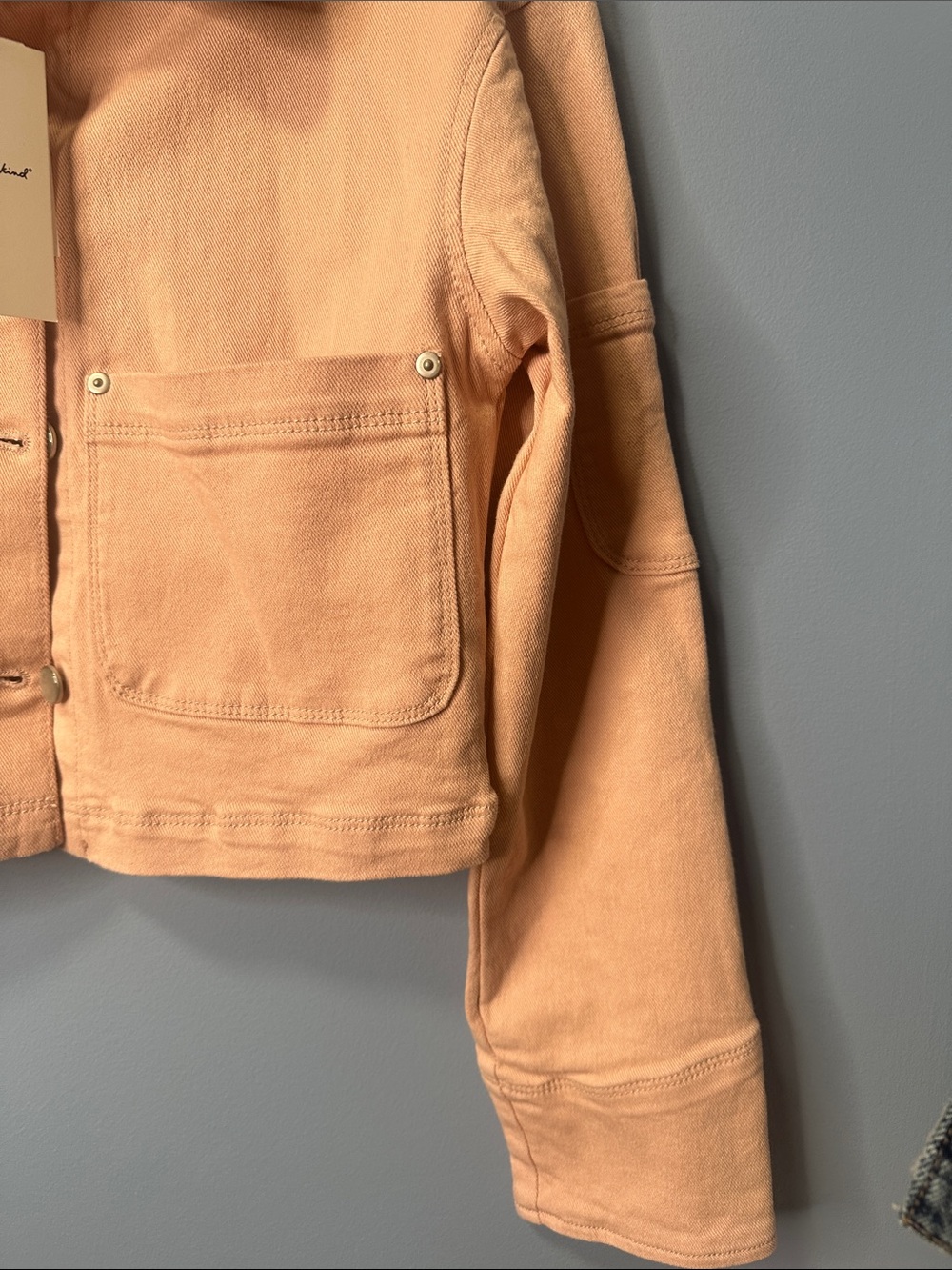 NWT 7 For All Mankind Cropped Utility canvas 
Jacket Rusty Blush Burgundy XS & S - Picture 10 of 14